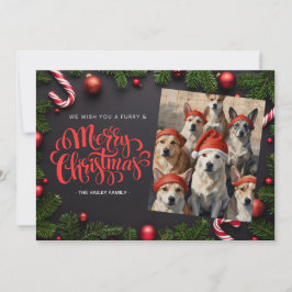 Festividades Cartão de Natal com foto de animal de estimação fe