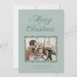 Festividades Cartão de Natal com Foto de Borda de Pinheiro em A