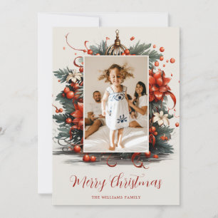 Festividades Cartão de Natal com Foto de Botânica de Inverno El
