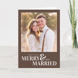 Festividades Cartão de Natal com Foto de Casamento Feliz - Marr