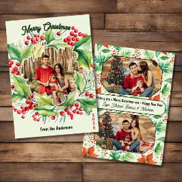 Festividades Cartão de Natal com Foto de Grinalda Festiva 3