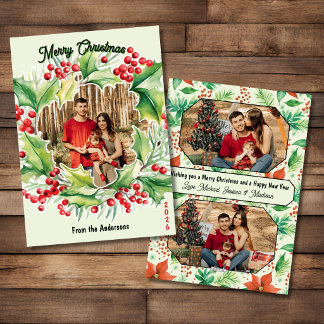 Festividades Cartão de Natal com Foto de Grinalda Festiva 3