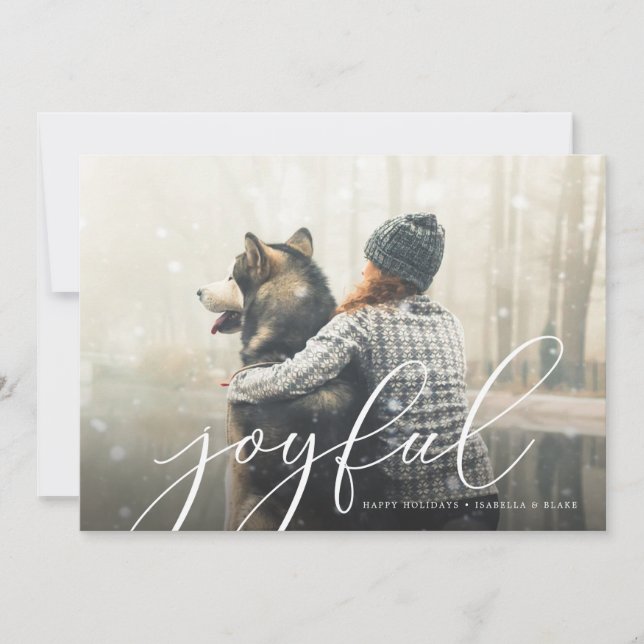 Festividades Cartão de Natal com Foto de Roteiro Alegre (Frente)