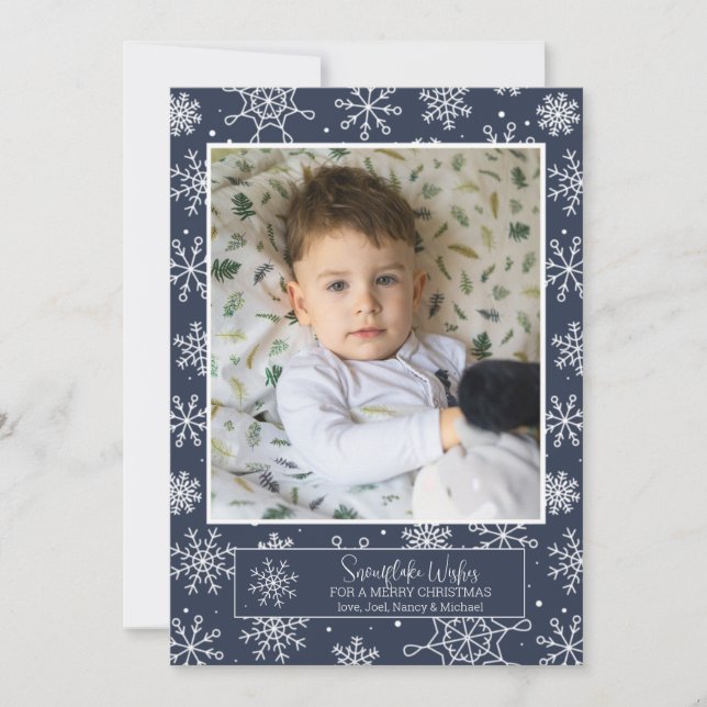Festividades Cartão de Natal com Foto de Tempestade de Neve (Frente)