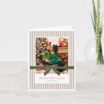 Cartão de Natal com Foto Dobrada com Laço de Velud