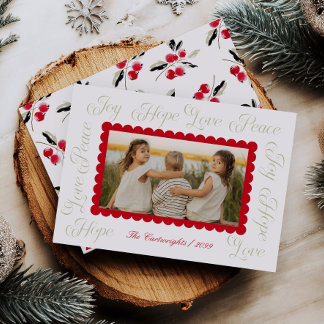 Festividades Cartão de Natal com Foto em Letra de Caligrafia Mo
