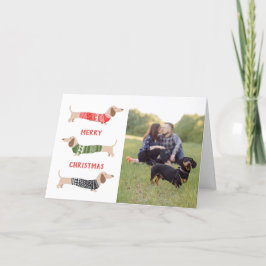 Festividades Cartão de Natal com Foto Engraçada do Cachorro Dac
