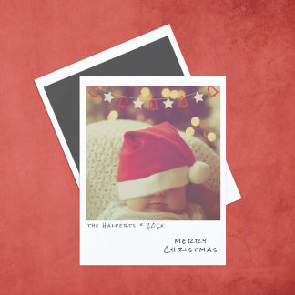 Festividades Cartão de Natal com Foto Instantânea Nostálgica