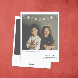 Festividades Cartão de Natal com Foto Instantânea Nostálgica