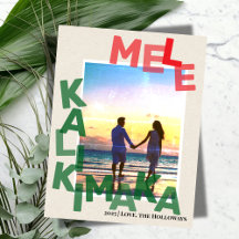 Cartão de Natal com Foto Mele Kalikimaka Havaiano