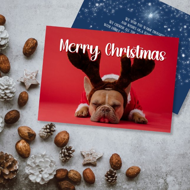 Festividades Cartão de Natal com foto moderna e cumprimentos no (Criador carregado)