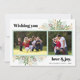 Festividades Cartão de Natal com Fotos de Amor e Alegria com Fo