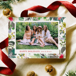 Festividades Cartão de Natal com Fotos de Bagas de Inverno Fest