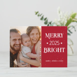 Festividades Cartão de Natal com Fotos e Cor de Tema Personaliz