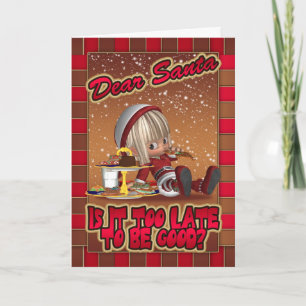 Festividades Cartão De Natal Com Gengibre De Comida De Elfo Bes