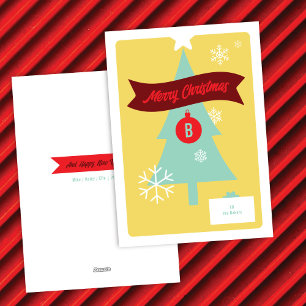 Festividades Cartão de Natal com Ícones de Natal Monogramados