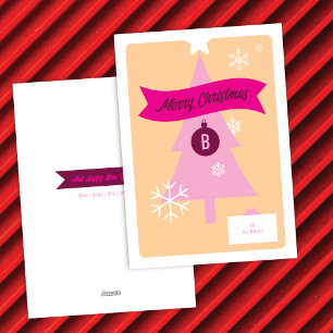 Festividades Cartão de Natal com Ícones Monogramados