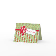 Cartão de Natal com Laço Retrô