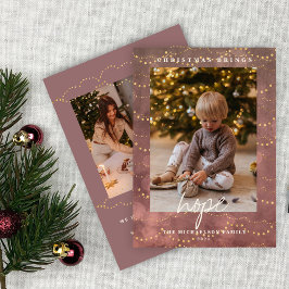 Festividades Cartão de Natal com Luzes Douradas em Bokeh 2 Foto