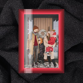 Festividades Cartão de Natal com Moldura Vermelha