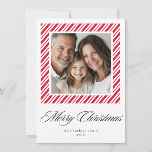 Festividades Cartão de Natal com quadro Pepermint Clássico