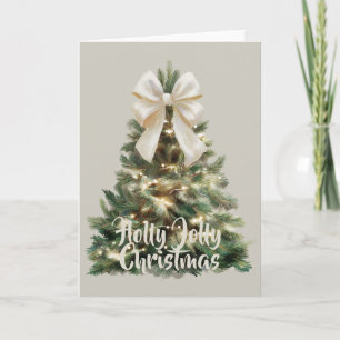 Festividades Cartão de Natal com Tema de Árvore Holly Jolly