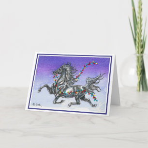 Festividades Cartão de Natal cómico do cavalo