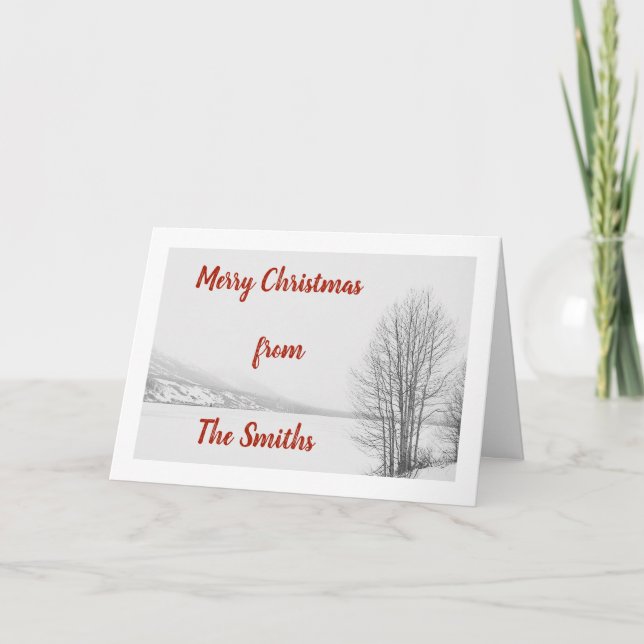 Festividades Cartão de Natal congelado do lago (Frente)