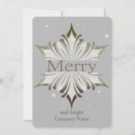 Festividades Cartão de Natal Corporativo com Floco de Neve Eleg