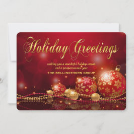 Festividades Cartão de Natal Corporativo Elegante Vermelho e Do