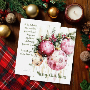 Festividades Cartão de Natal Corporativo Personalizado para Emp