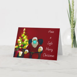 Festividades Cartão de Natal Covid-19 com Papais noeis
