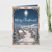 Cartão de Natal Cristão da Aldeia de Montanha