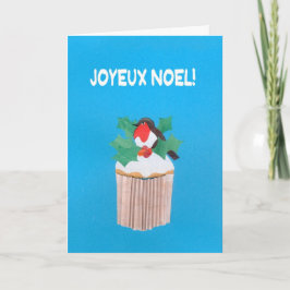 Festividades Cartão de Natal, Cupcake francês com Robin