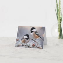 Cartão de Natal Custom Boutique Winter Chickadee