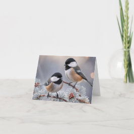 Festividades Cartão de Natal Custom Boutique Winter Chickadee