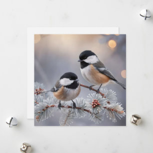Festividades Cartão de Natal Custom Boutique Winter Chickadee