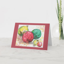 Festividades Cartão de Natal da aguarela: Ornamento