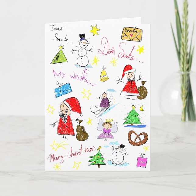 Festividades Cartão de Natal da arte dos miúdos para os (Frente)
