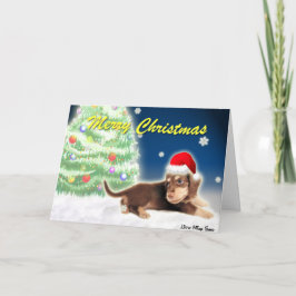 Festividades Cartão de Natal da árvore do Xmas do Dachshund