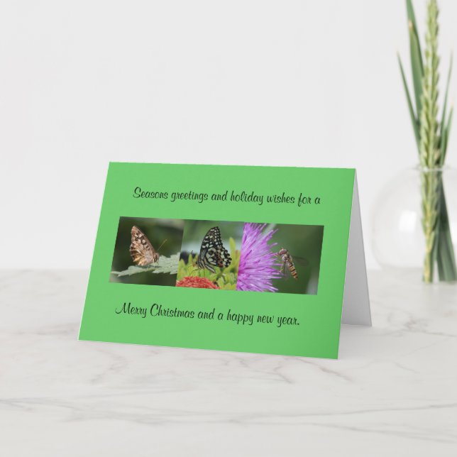 Festividades Cartão de Natal da Borboleta (Frente)