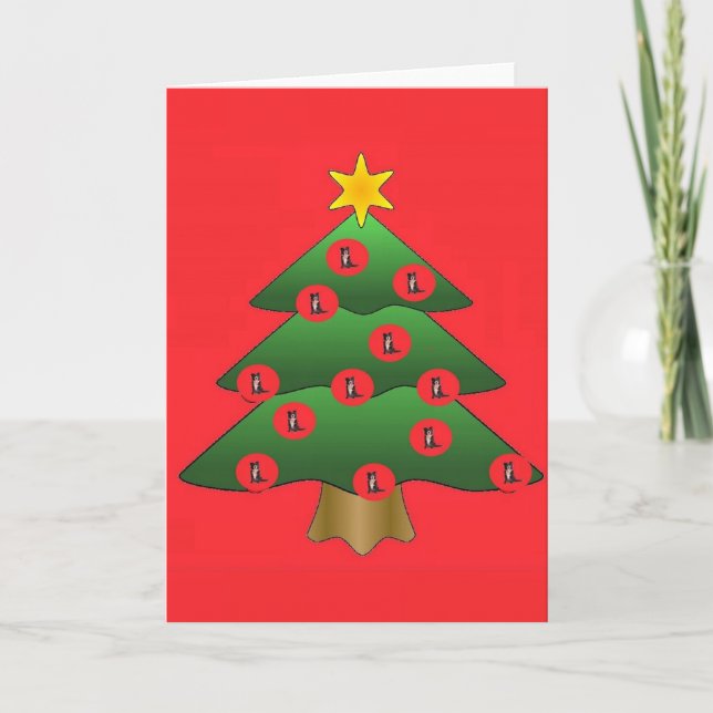 Festividades Cartão de Natal da Border Collie (Frente)