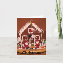 Festividades Cartão de Natal da casa de pão-de-espécie