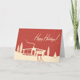 Festividades Cartão de Natal da Casa do Século médio: Vermelho