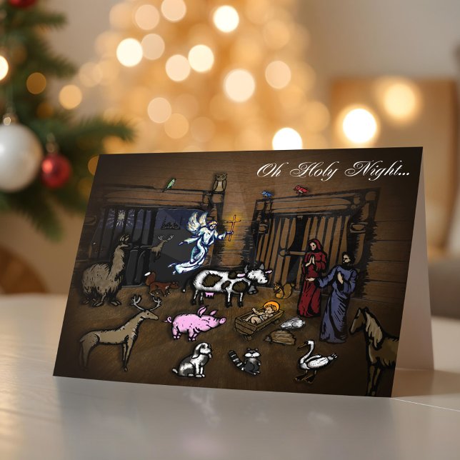 Festividades Cartão de Natal da cena da natividade (Nativity Scene Christmas Card)