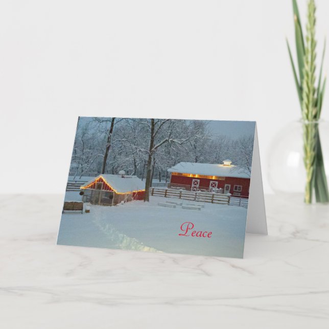 Festividades Cartão de Natal da Cena de Inverno da Paz (Frente)