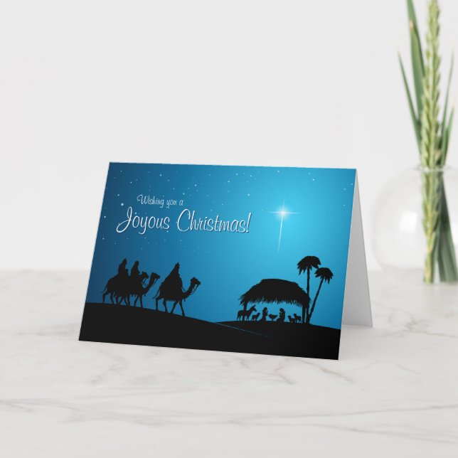 Festividades Cartão de Natal da Cena de Natividade (Frente)