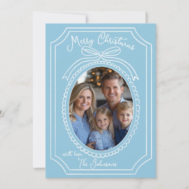 Festividades Cartão de Natal da China Azul (Frente)