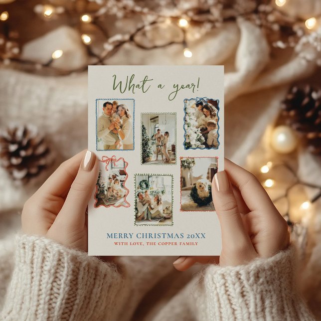 Festividades Cartão de Natal da Colagem de Fotos da Família Vin (Criador carregado)