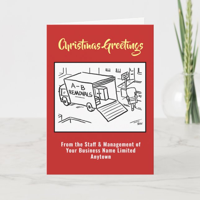 Festividades Cartão de Natal da Empresa para Remoções (Frente)